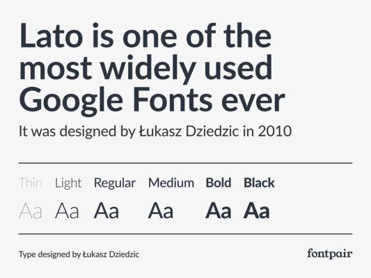 best english font for web design